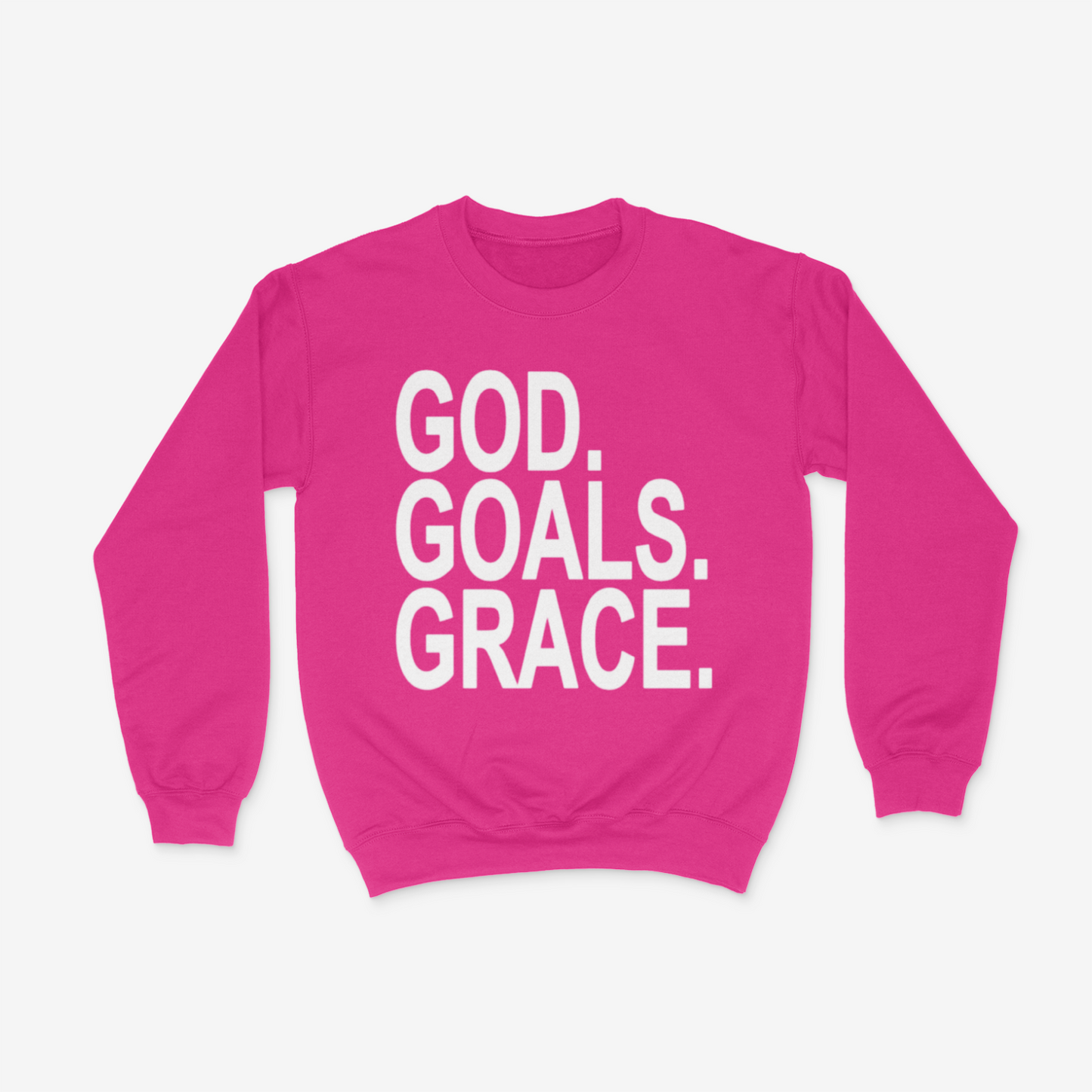 God. Goals. Grace. Crewneck (White)